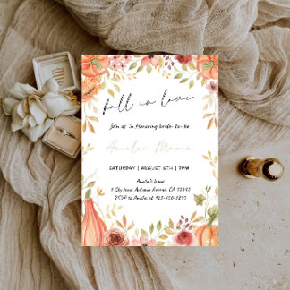 Fall in Love Bridal Shower - Autumn Bride Shower Inbjudningar