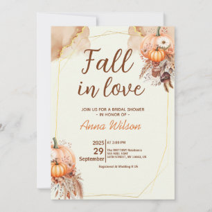 Fall in Love Bridal Shower Pampas Gräs Blommor Inbjudningar