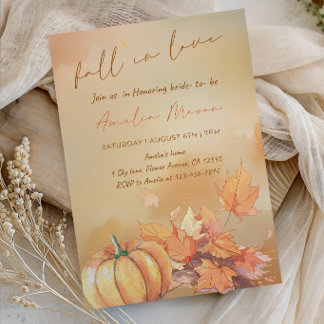 Fall in Love Bride-to-Be - Romantic Autumn Bride Inbjudningar