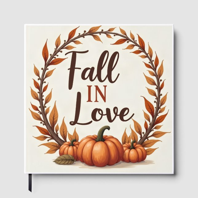 Fall In Love Bröllop Gästbok (Framsida)