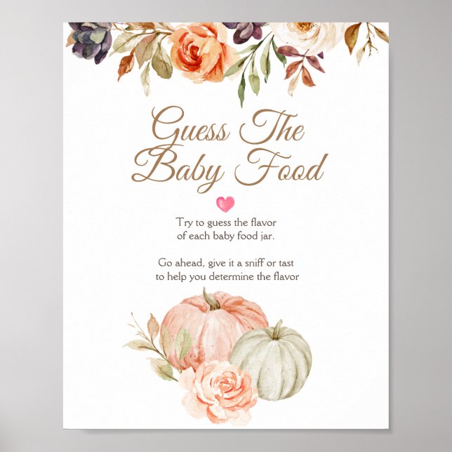Fall In Love Bröllopsdusch Gissa Babymaten Poster (Framsidan)