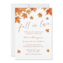 Fall In Love Bröllopsdusch Inbjudan