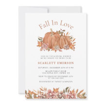 Fall In Love Bröllopsdusch Inbjudan