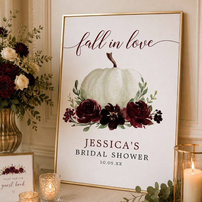 Fall in Love Bröllopsdusch Välkomstaffisch Poster (Skapare uppladdad)