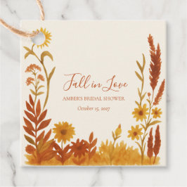 "Fall in Love" Bröllopsdusch Vattenfärg Blommor Gåvor Etiketter