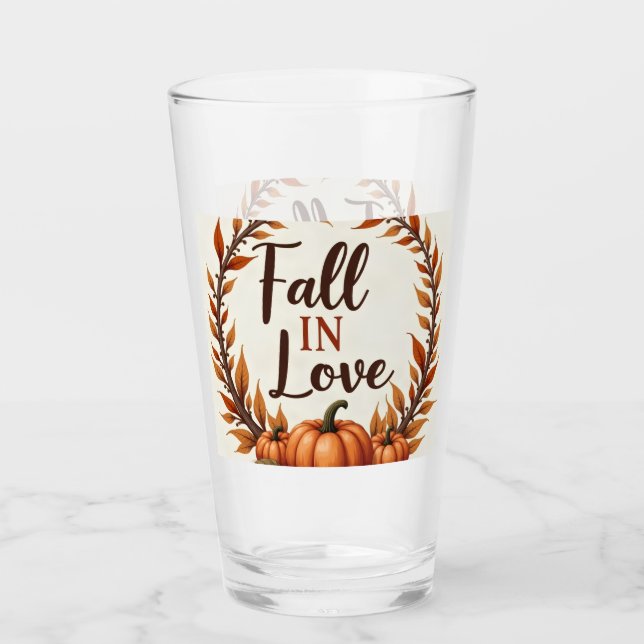 Fall In Love Bröllopsglas Tumbler Glaskopp (Framsida)