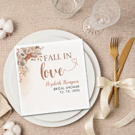Fall in Love Cute Fall Bridal Shower Pappersservett
