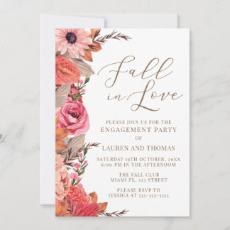 Fall In Love Engagement Invitation Inbjudningar