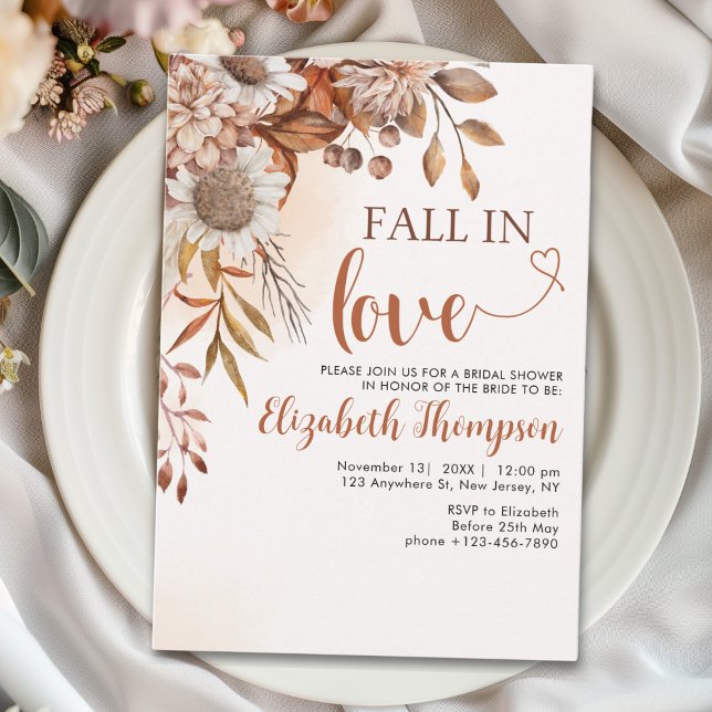 Fall in Love Fall Bridal Shower  Inbjudningar (Skapare uppladdad)