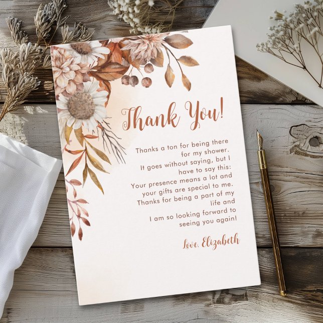 Fall in Love Fall Bridal Shower Tack Kort (Skapare uppladdad)