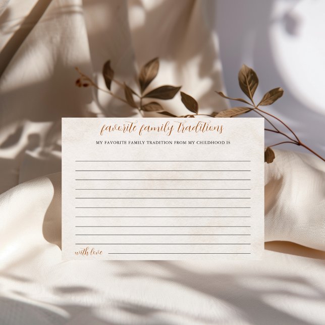 Fall in Love | Family Traditions Bridal Shower  Julkort (Skapare uppladdad)