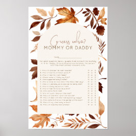 Fall In Love Gissa Vem Baby Shower-spel Poster