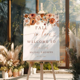 Fall In Love Höst Blommig Välkomstskylt Poster