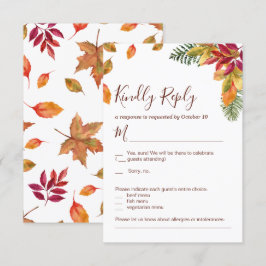 Fall in Love Höst Bröllop Svarskort Inbjudningar