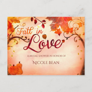FALL IN LOVE Höst Bröllopsdusch Alla Evenemang Meddelande Vykort