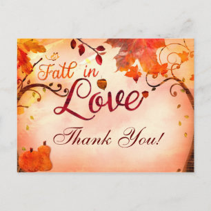 FALL IN LOVE Höst Vispig TACKKORT Vykort