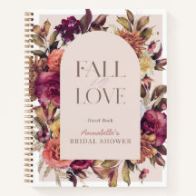 Fall in Love-krans Rosa bröllopsdusch gästbok