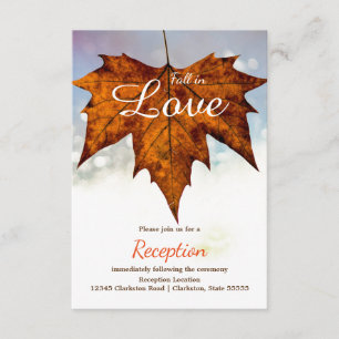 Fall in Love Leaf Foto - Mottagningsinbjudan Inbjudningar