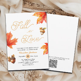 Fall in Love Maple Tree Leaves Bridal Shower Inbjudningar