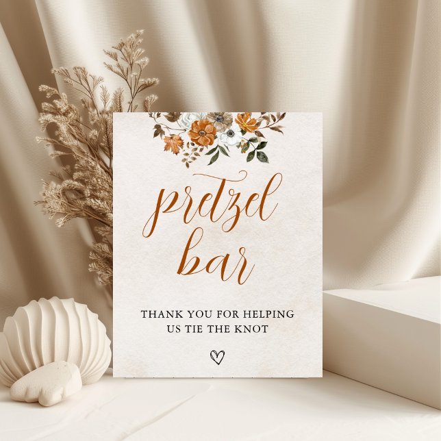 Fall in Love | Pretzel Bar Table Bridal Shower Poster (Skapare uppladdad)