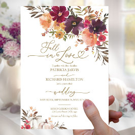 Fall in Love Pumpa Budget Bröllopsinbjudan Flygblad