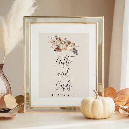 Fall In Love Pumpkin Baby Shower Bordskylt Poster