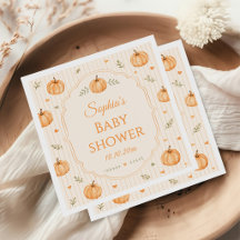 Fall In Love Pumpkin Baby Shower Servetter Vattenf