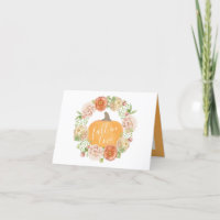 Fall in Love Pumpkin Bridal Shower Tacksamhetskort