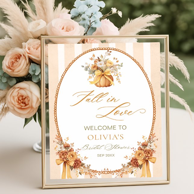 Fall in Love Pumpkin Bridal Shower Welcome Poster (Skapare uppladdad)