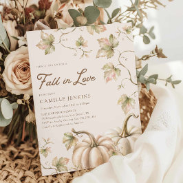 Fall in Love Pumpkin Bröllopsdusch Inbjudan