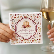 Fall in Love Pumpkin Bröllopsdusch Servetter