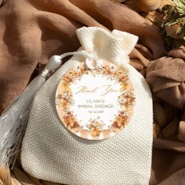 Fall in Love Pumpkin Bröllopsdusch Tack Gåvor Etiketter