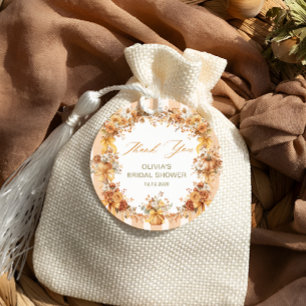 Fall in Love Pumpkin Bröllopsdusch Tack Gåvor Etiketter