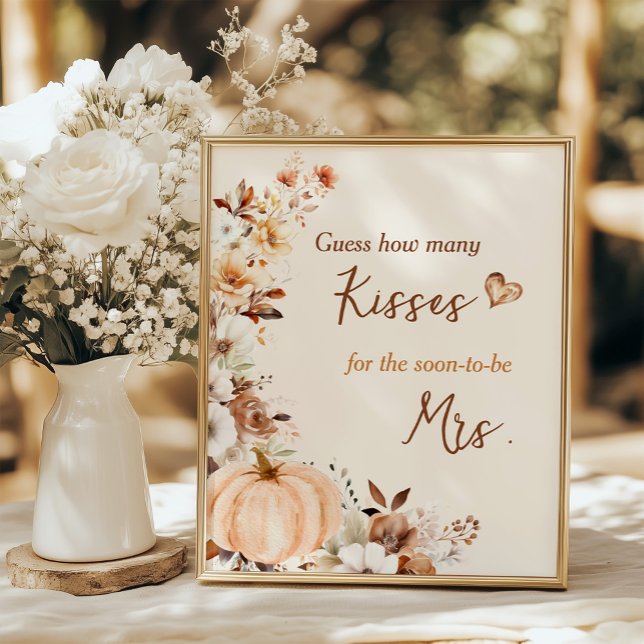 Fall in Love Pumpkin Cards and Gifts Bridal Shower Poster (Skapare uppladdad)