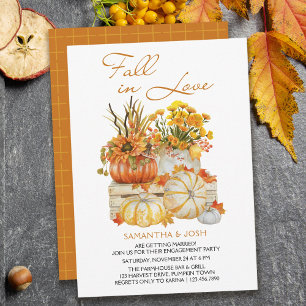 Fall in Love Pumpkin Thanksgiving Förlovningsfest Inbjudningar