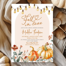Fall in Love Pumpkin Wildflower Bridal Shower