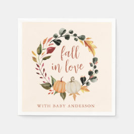 Fall in Love Pumpkin Wreath Baby Shower Pappersservett