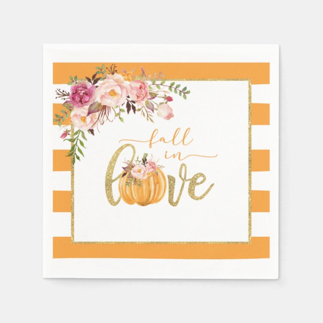 Fall in Love Servett - Orange Ränder (Framsidan)