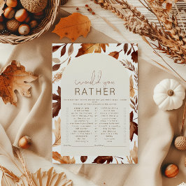 Fall In Love Skulle Hon Hellre Baby Shower-spel Poster