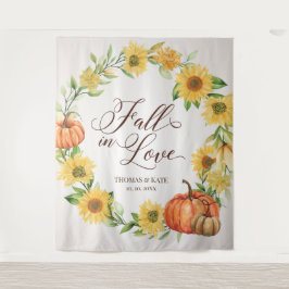 Fall in Love Sunflowers & Pumpkins bröllopsbanner