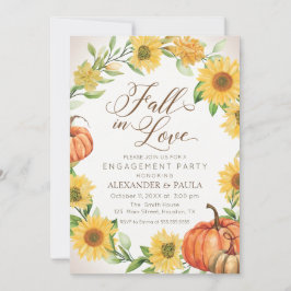 Fall in Love Sunflowers & Pumpkins fall engagement Inbjudningar