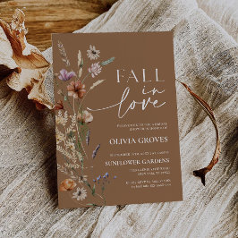 Fall in Love Terracotta Bröllopsdusch för Vildblom Inbjudningar