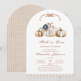 Fall in Love Watercolor Baby Shower Inbjudningar