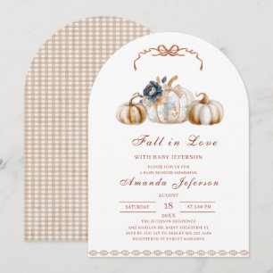 Fall in Love Watercolor Baby Shower Inbjudningar
