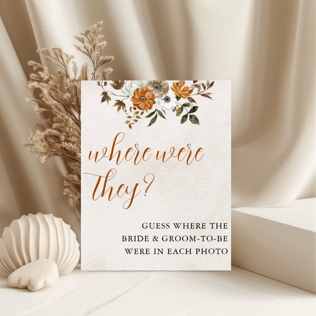 Fall in Love | Where Were They Bridal Shower Sign Poster (Skapare uppladdad)