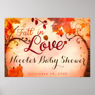 Fall in Love Whimsical Höstfest Banner Poster