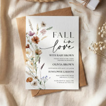 Fall in Love Wildflower Baby Shower Inbjudan