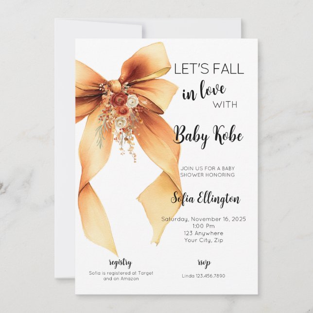 Fall in Love with Baby Shower Invitation Inbjudningar (Framsida)