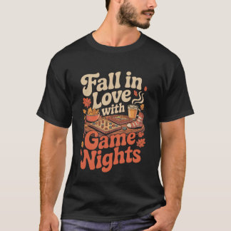 Fall in Love with Game Nights Autumn Board Game Vi T Shirt