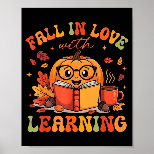 Fall In Love With Learning Autum Thanksgiving Teac Poster (Framsidan)